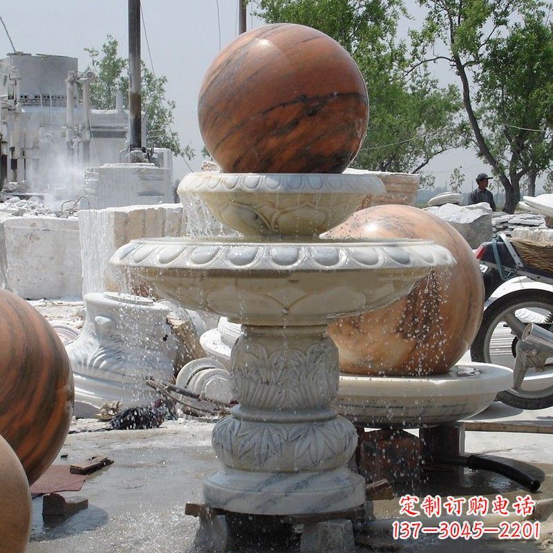 漳州大理石石雕风水球精美绝伦的雕塑艺术