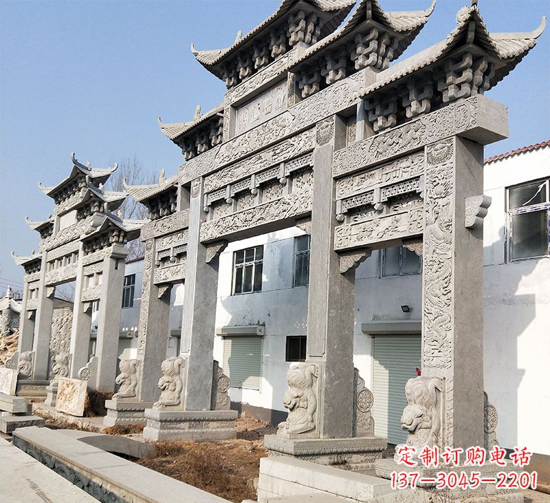 漳州大理石石雕牌坊雕塑定制
