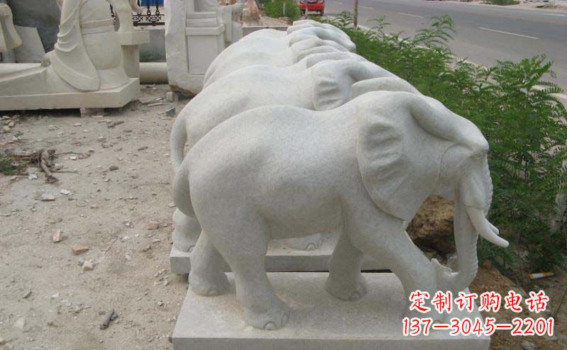 漳州大理石小象公园动物石雕