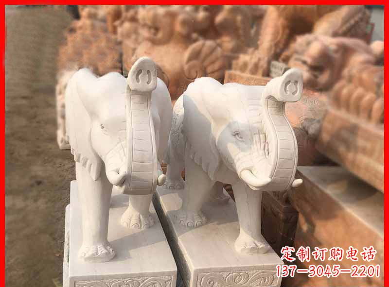 漳州产品名称大理石小象招财石雕