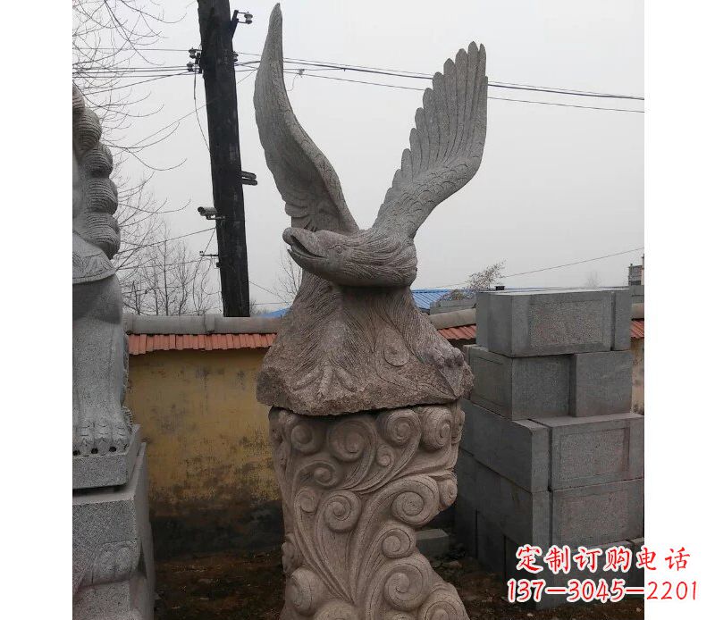 漳州绚丽振翅的大理石雄鹰雕塑