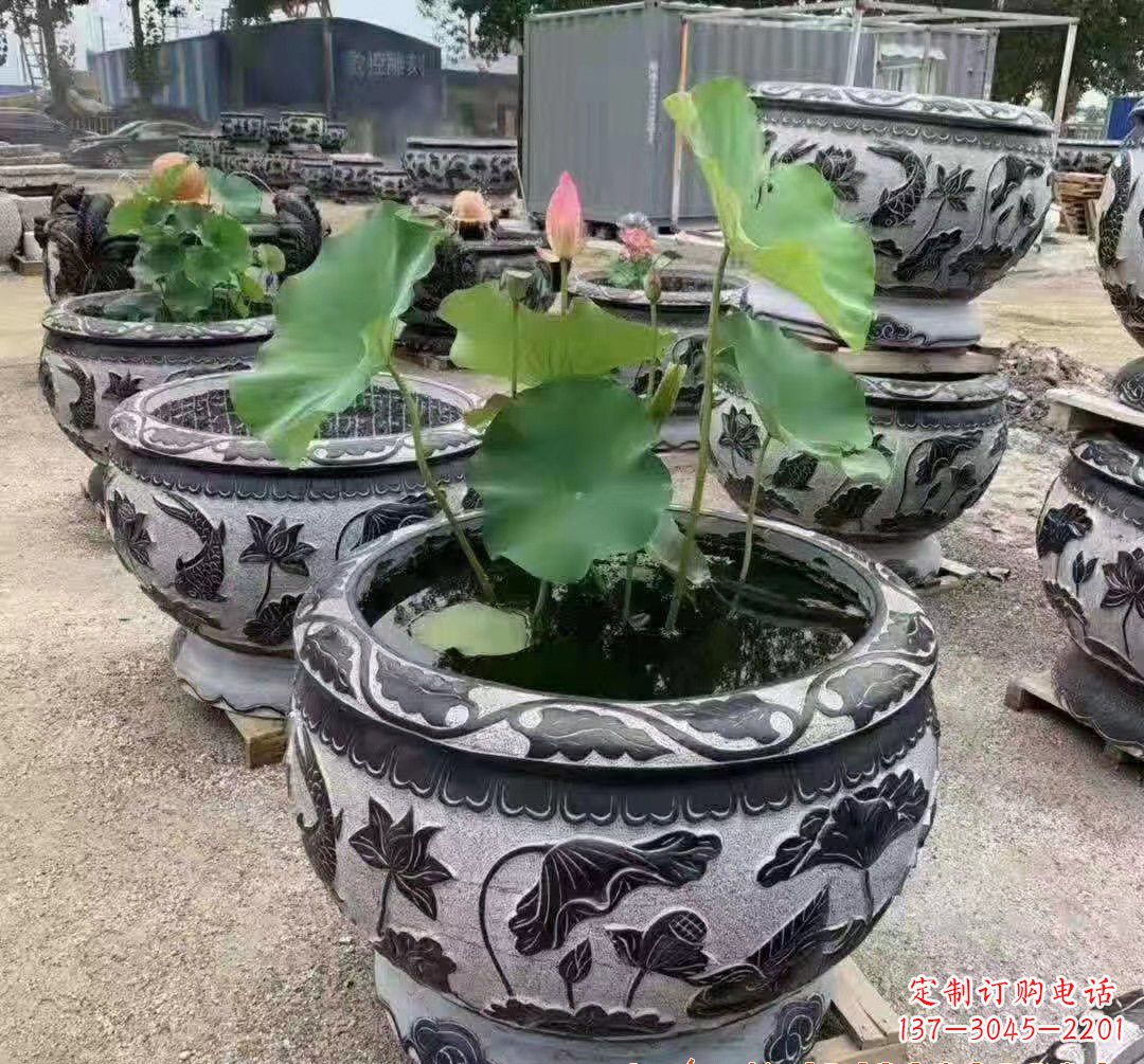 漳州精美大理石鱼缸雕塑