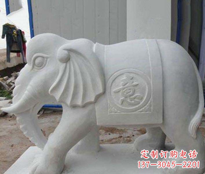 漳州传承财富祝福,大理石招财大象雕塑