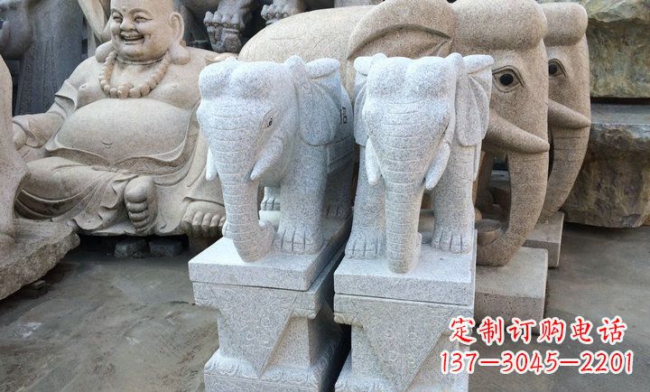 漳州大理石大象雕塑 招财进宝