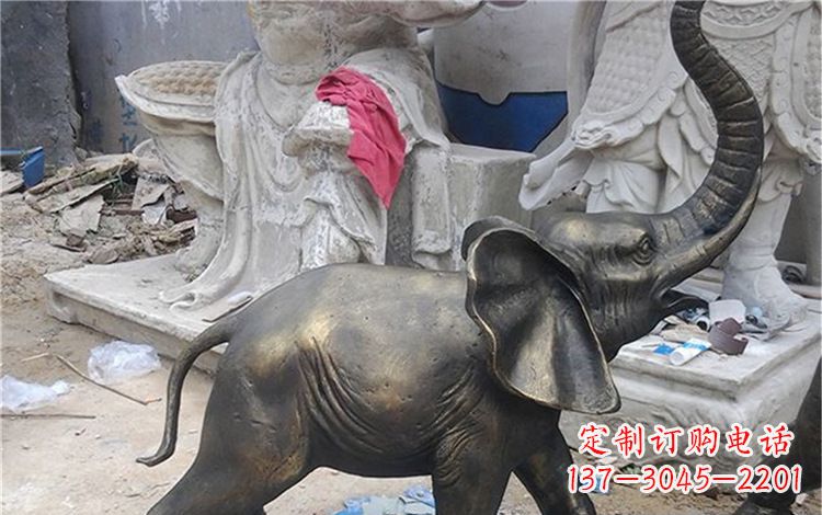 漳州精美大象铜雕