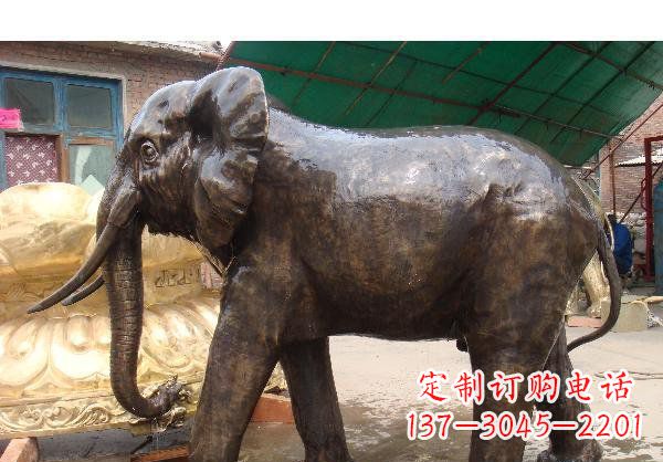 漳州精美大象铜雕塑