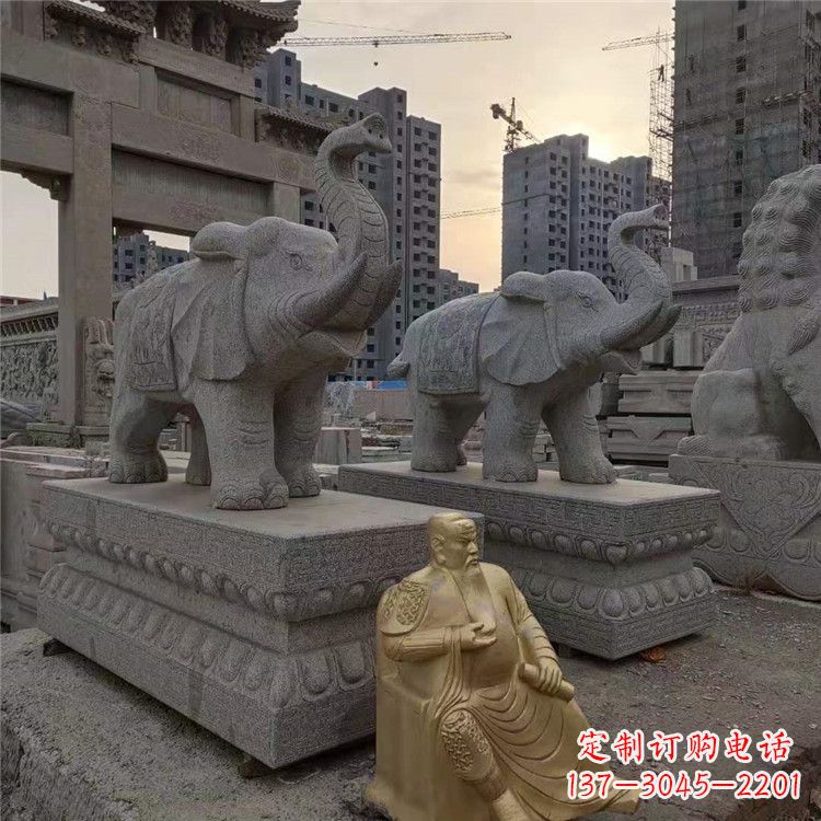 漳州精美大象石雕