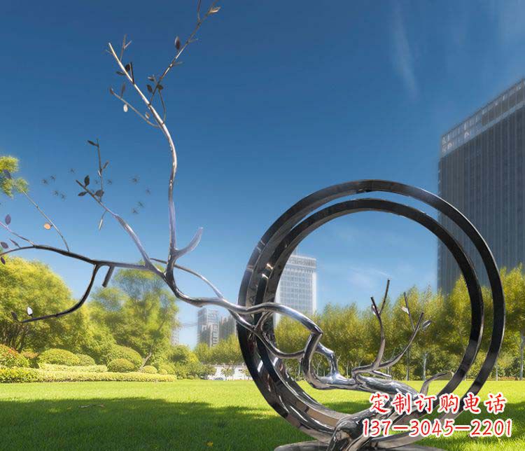漳州超大不锈钢环形景观雕塑