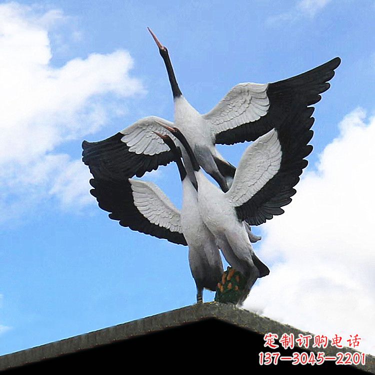 漳州仙鹤玻璃钢景观动物雕塑