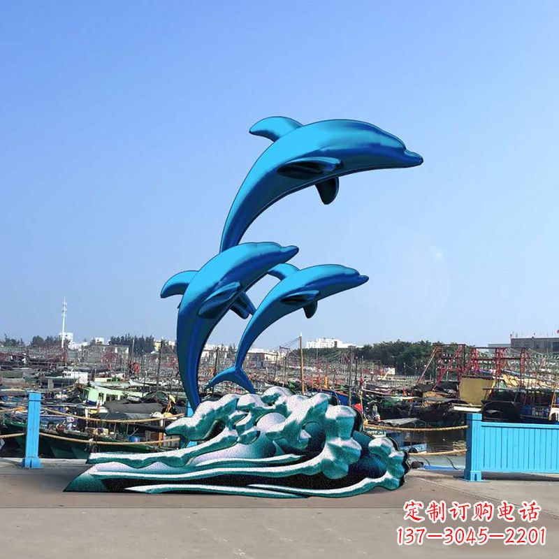 漳州大型海豚玻璃钢景观雕塑