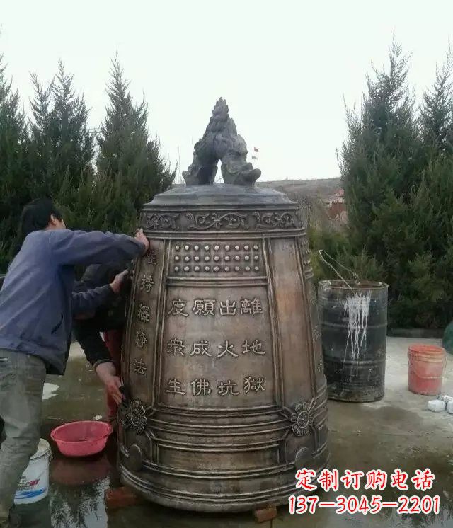 漳州中领雕塑-大型铜钟寺庙铜雕