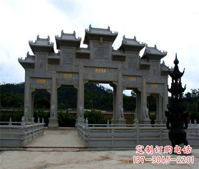漳州大型五门石雕牌坊