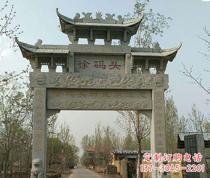 漳州精美纯手工大理石牌坊雕塑