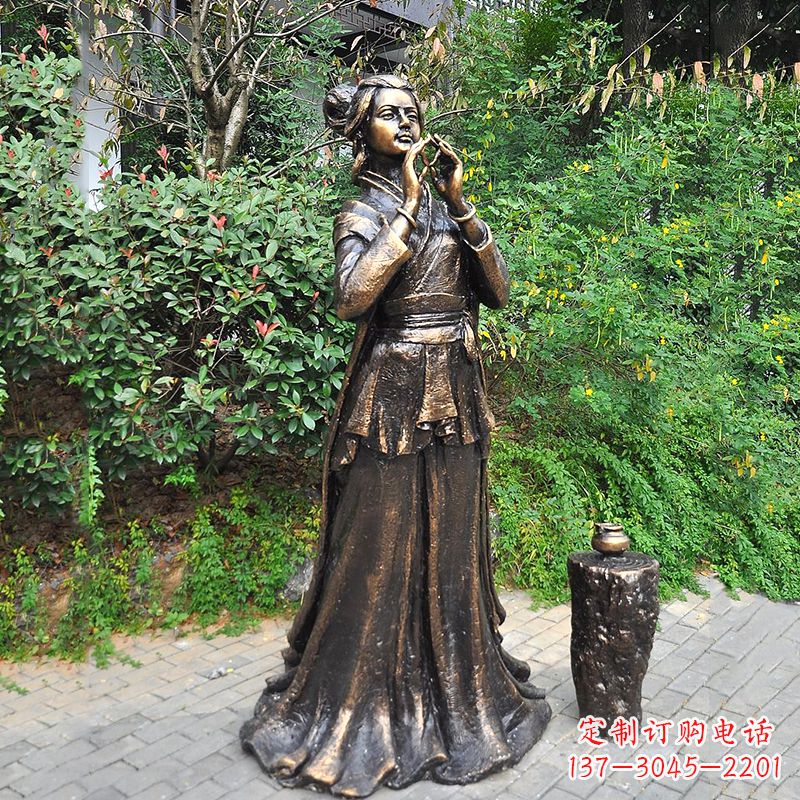 漳州貂蝉铜雕塑公园古代美女人物雕塑