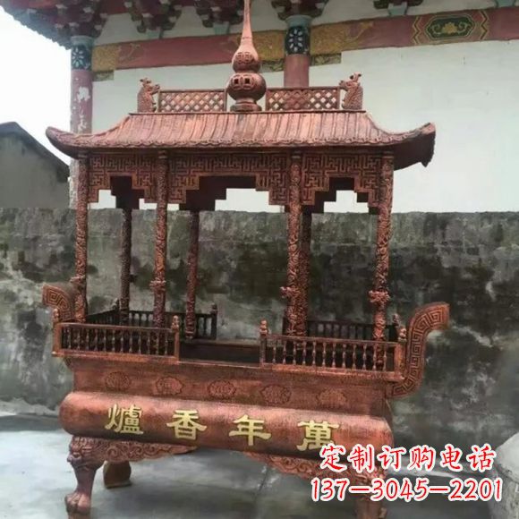 漳州雕刻蝙蝠铜香炉