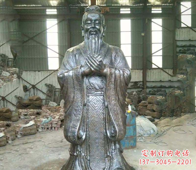 漳州锻铜校园老子人物雕塑