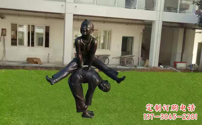 漳州儿童跳马铜雕塑