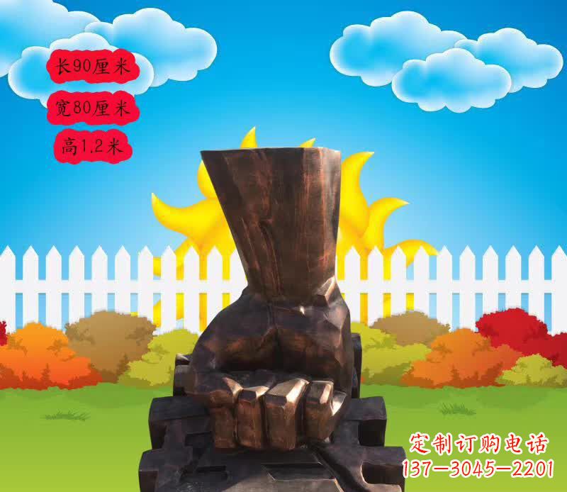 漳州精美铜拳头雕塑