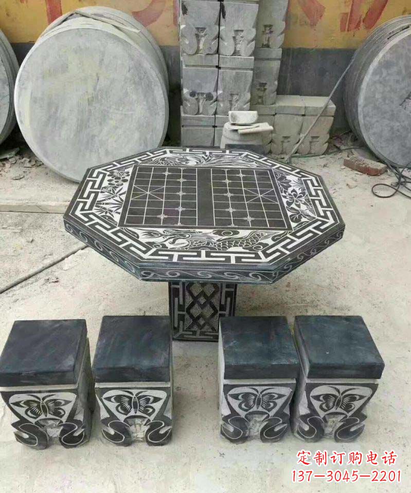漳州仿古八角石桌凳
