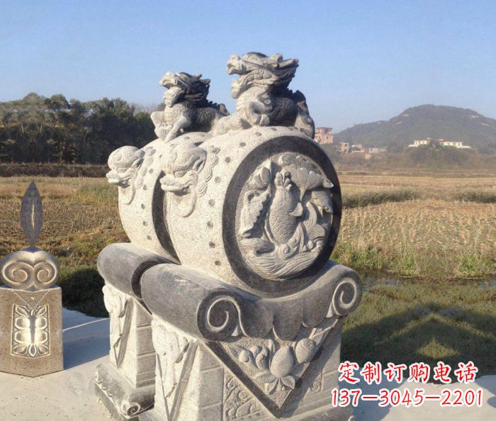 漳州仿古抱鼓石门墩雕塑