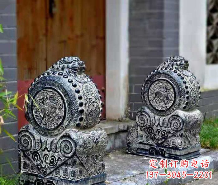 漳州精美仿古抱鼓石门墩雕塑