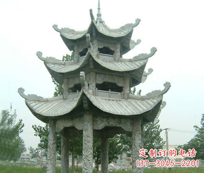 漳州仿古多层石雕凉亭