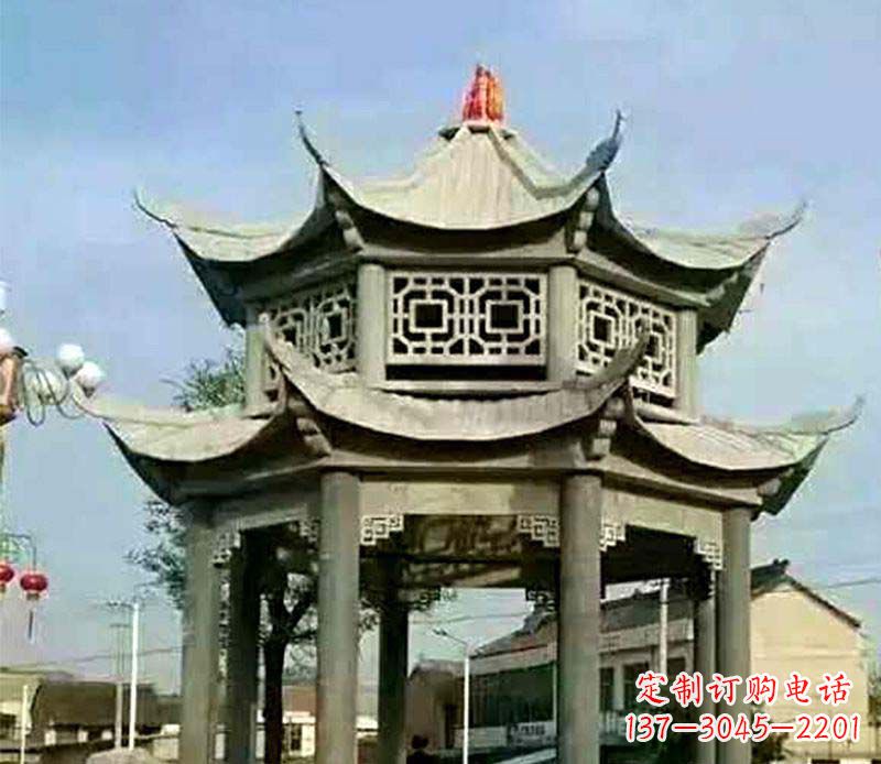 漳州仿古石凉亭石雕 (2)