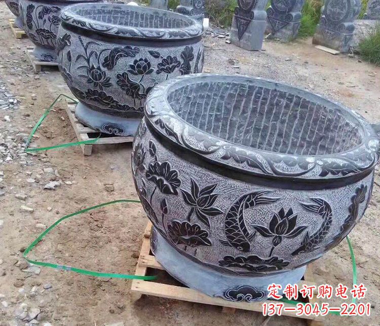 漳州仿古石水缸石浮雕石雕 (2)