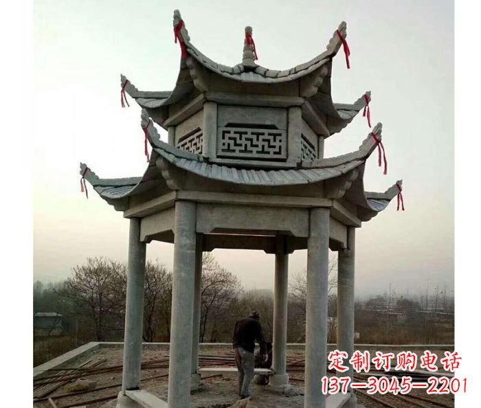 漳州仿古双层石雕凉亭