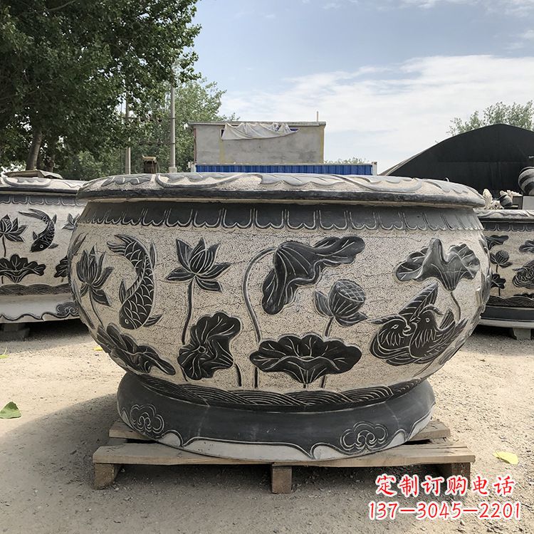 漳州仿古鱼缸花盆摆件