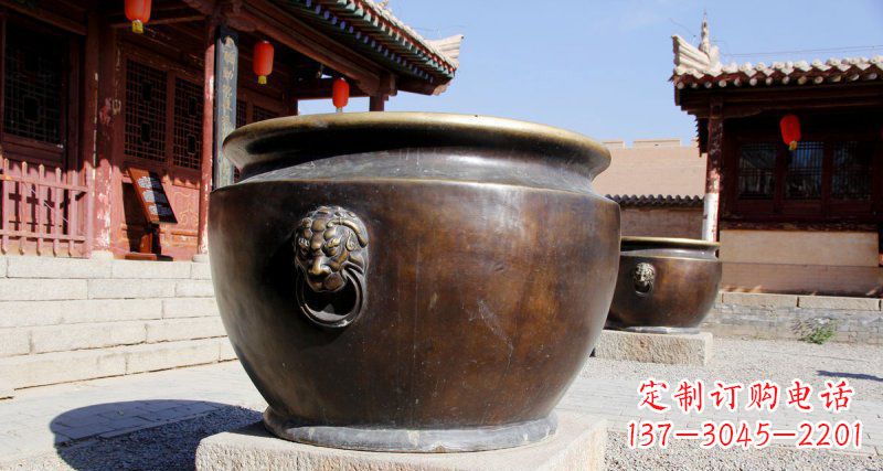 漳州精美铜制仿古水缸雕塑