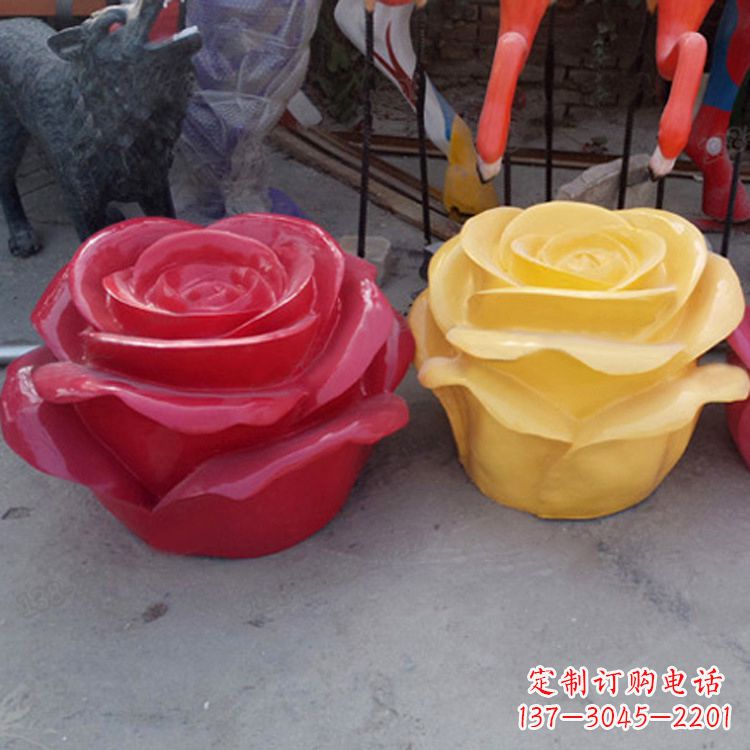 漳州精美仿真玻璃钢玫瑰雕塑