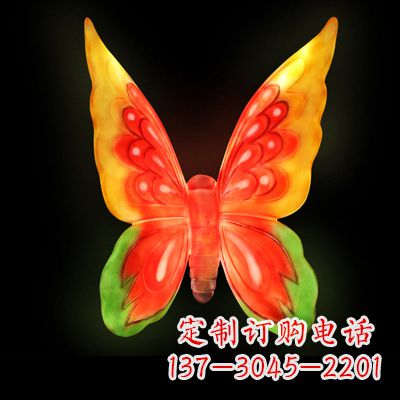 漳州艺术雕塑大号黄色发光蝴蝶