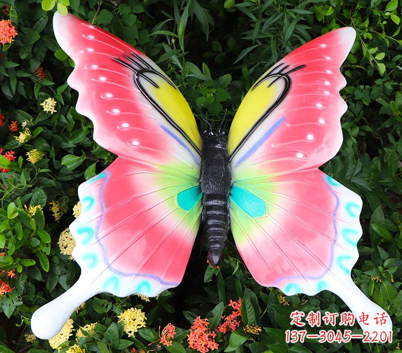 漳州仿真蝴蝶摆件花园园林彩绘动物树脂雕塑