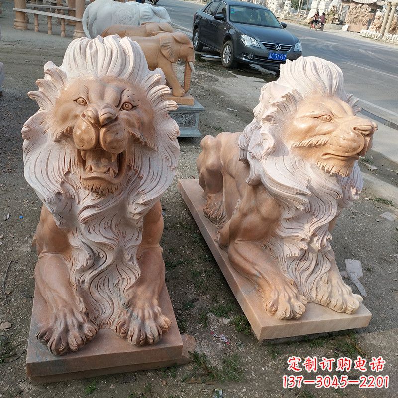 漳州港币狮子爬狮雕塑——经典的海洋之神艺术