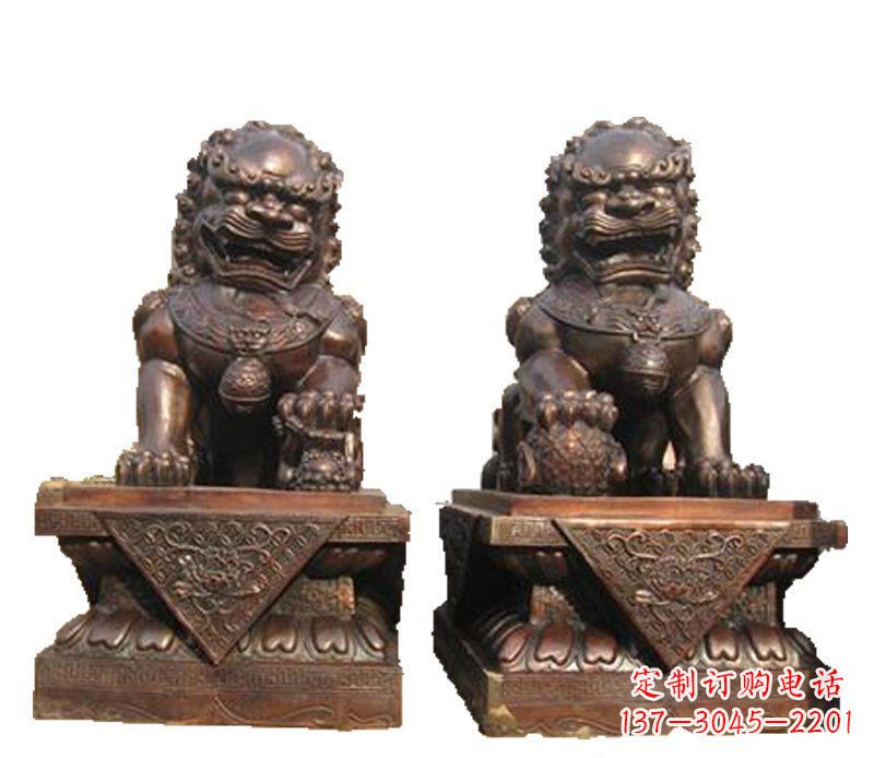 漳州公司汇丰狮子铜雕塑摆件 (2)