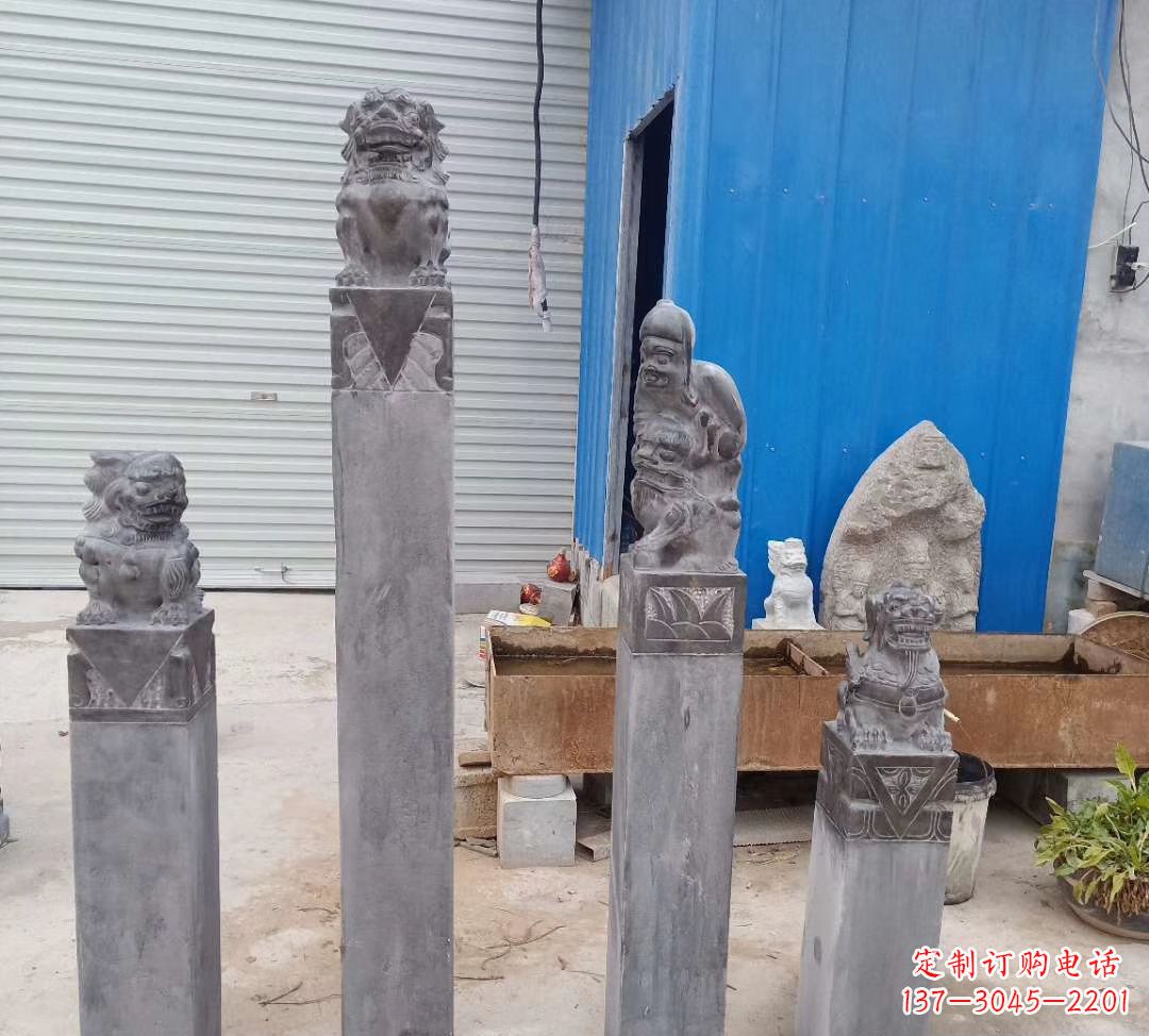 漳州中领雕塑定制杰出的仿古狮子拴马桩