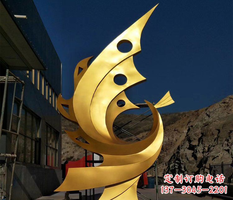 漳州精美不锈钢抽象凤凰景观雕塑