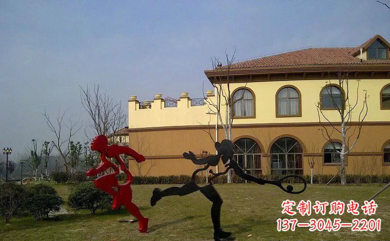 漳州公园不锈钢抽象运动员人物雕塑