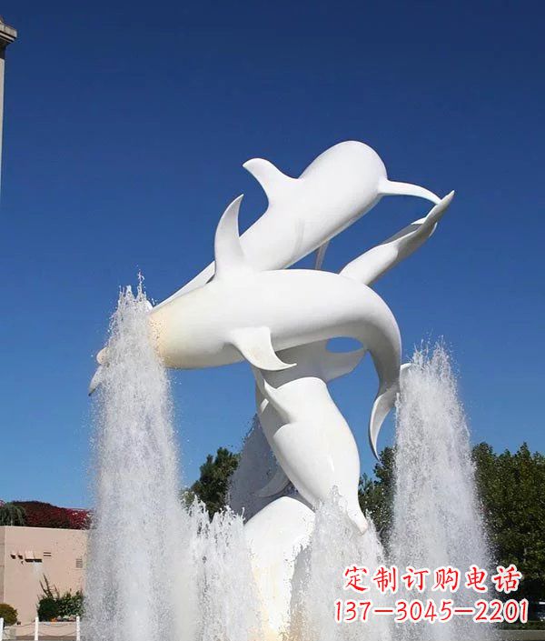 漳州完美纪念,精致的不锈钢海豚雕塑