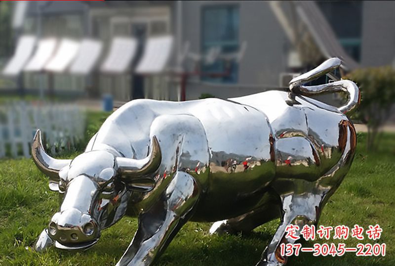 漳州精致美观的高端不锈钢动物牛雕塑