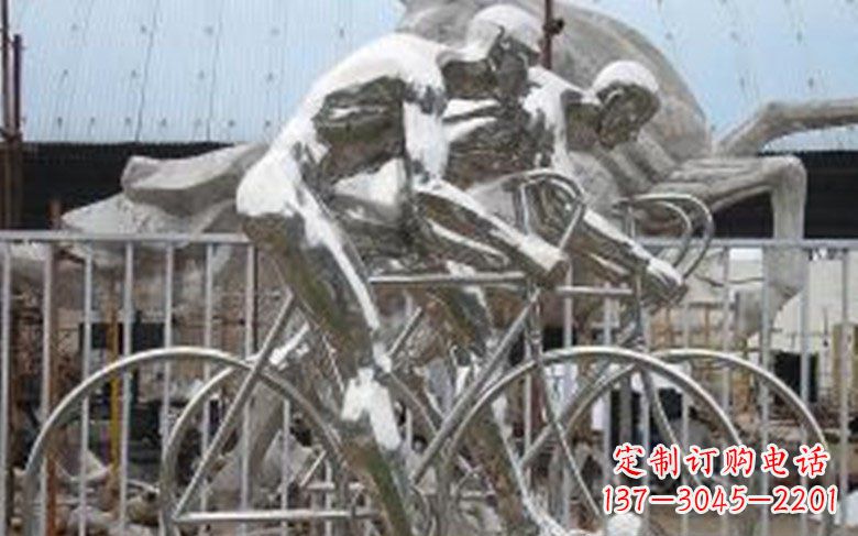 漳州铸造不锈钢骑自行车景观雕塑