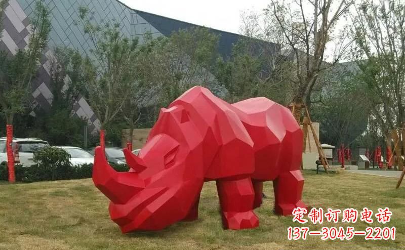 漳州摩洛哥高端不锈钢犀牛雕塑