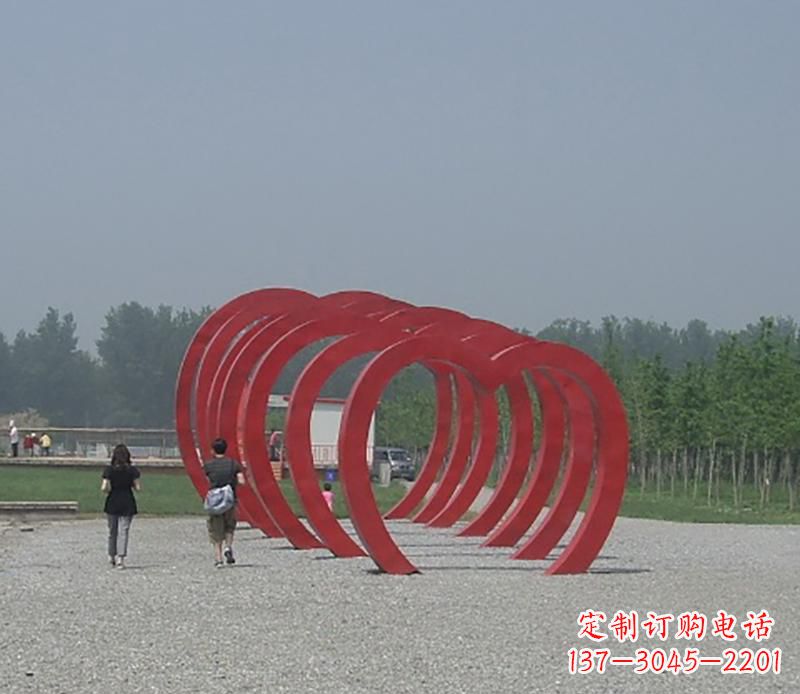 漳州不锈钢心形拱门雕塑