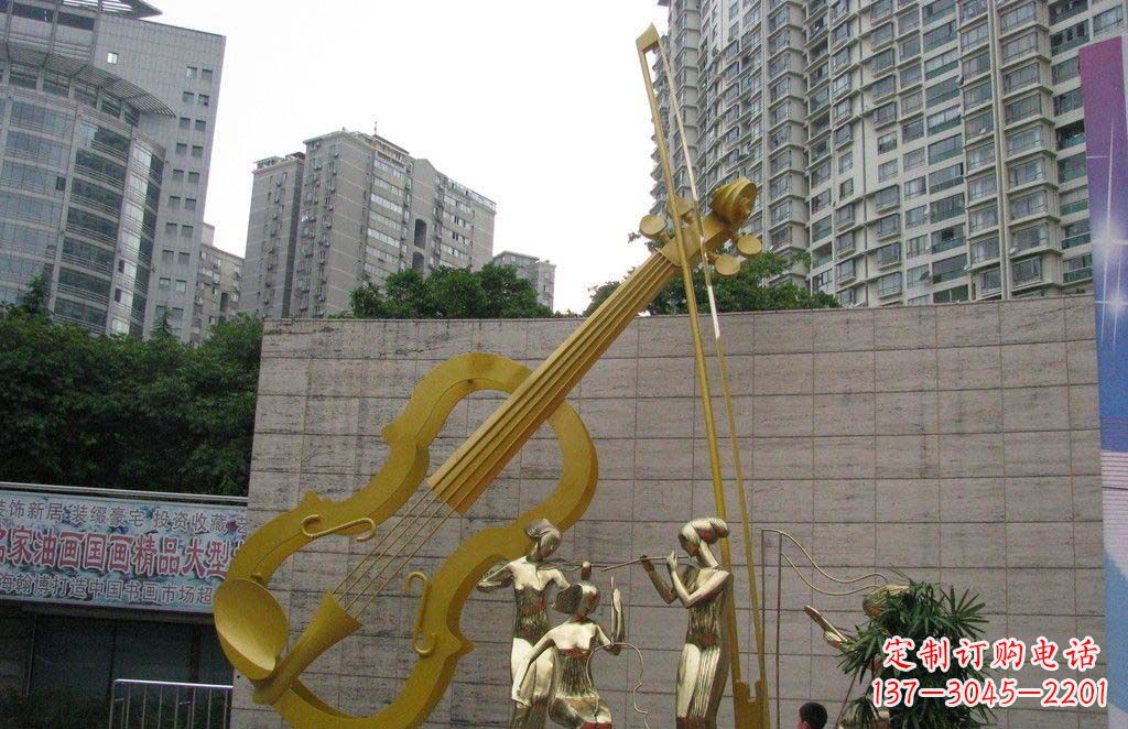 漳州不锈钢演奏大提琴雕塑
