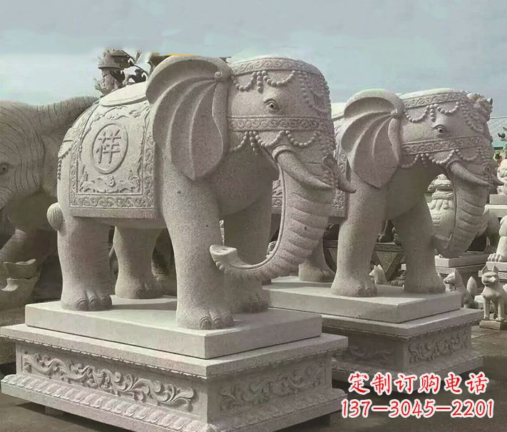 漳州精美大象大理石雕塑