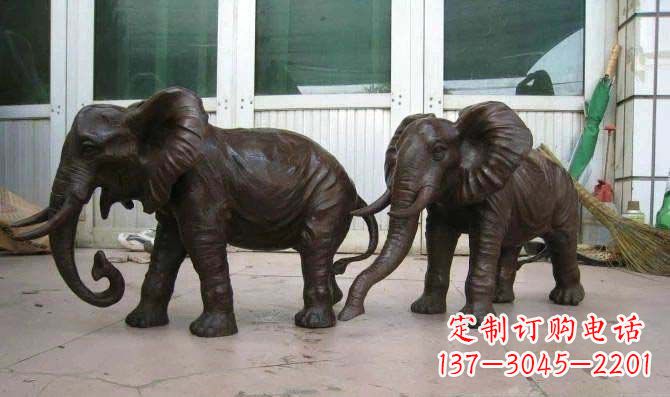 漳州公园大象招财动物铜雕