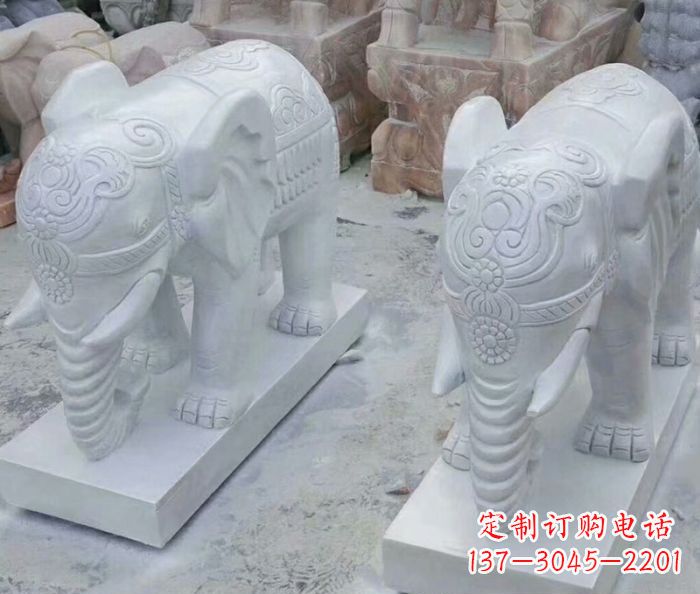 漳州高雅雕塑招财石雕大象