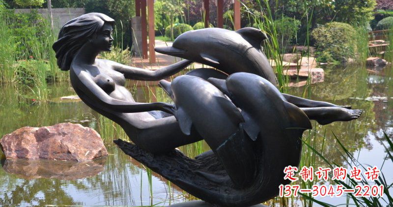 漳州唯美风格海豚铜雕