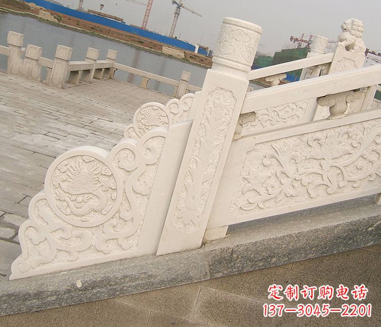 漳州汉白玉精美园林栏板雕塑